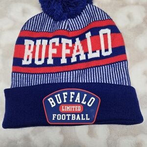 Buffalo David Bitton Blue and Red Football Beanie